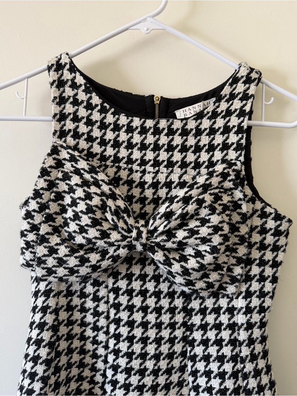 Hannah Banana Girls Houndstooth Bow Dress, 14 - Picture 2 of 11